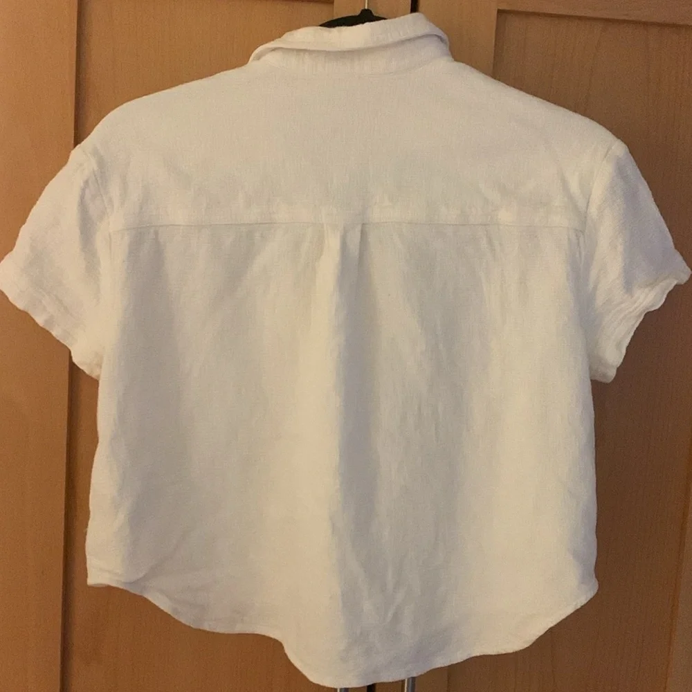 Madewell White Short-Sleeve Button-Down Shirt - Picture 3 of 5
